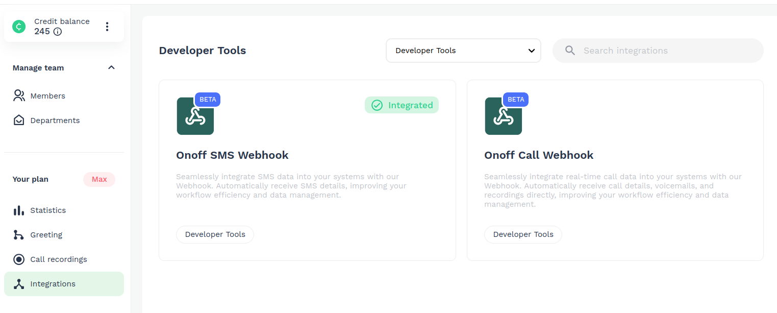 Onoff Webhooks